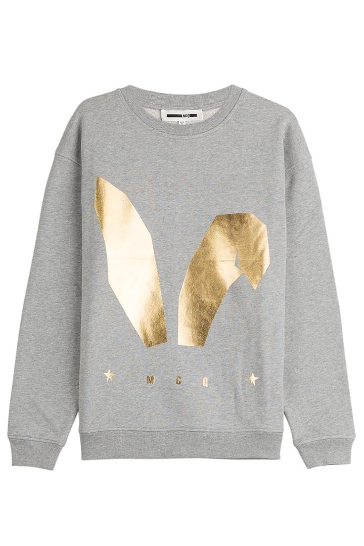 Mcq Alexander Mcqueen Mcq Alexander Mcqueen Bunny Ear Printed Cotton Sweatshirt - Grey