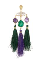 Gas Bijoux Gas Bijoux 24kt Gold-plated Tassel Chandelier Earring - Green