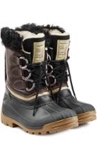 Dsquared2 Rubber Boots With Leather And Shearling