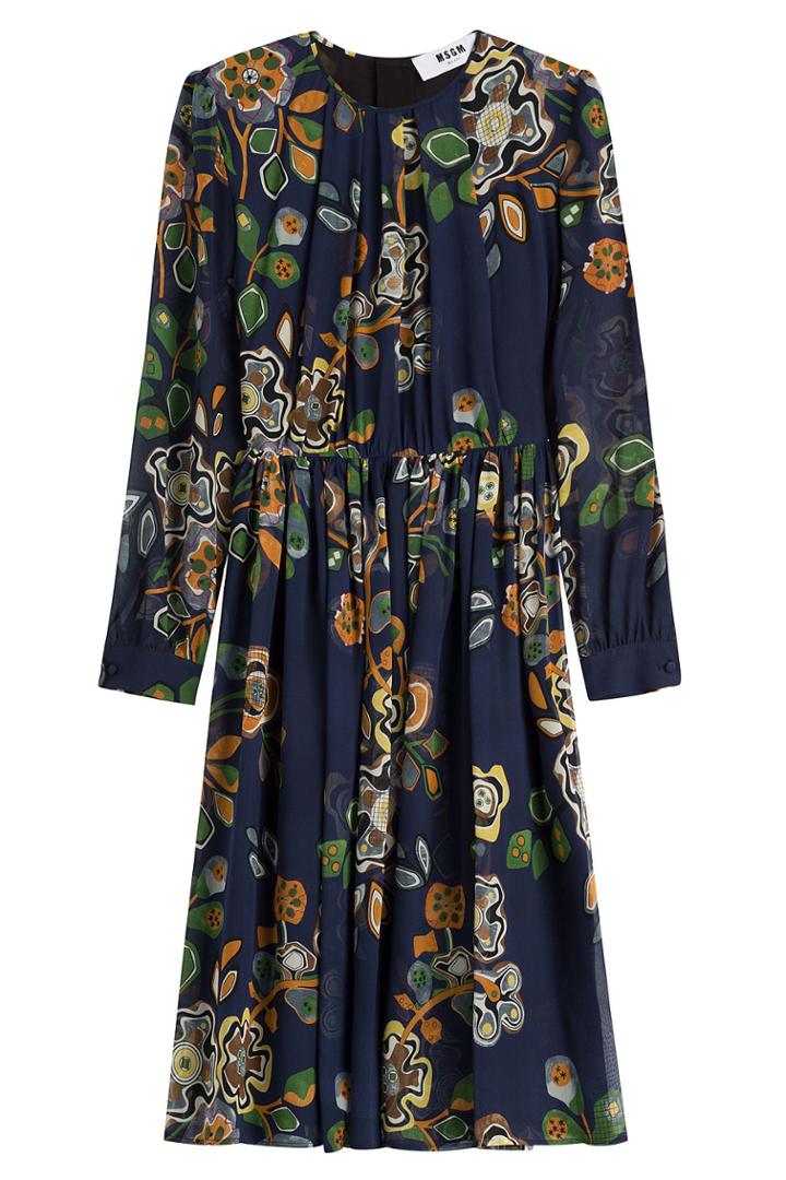 Msgm Msgm Printed Silk Dress - Multicolor