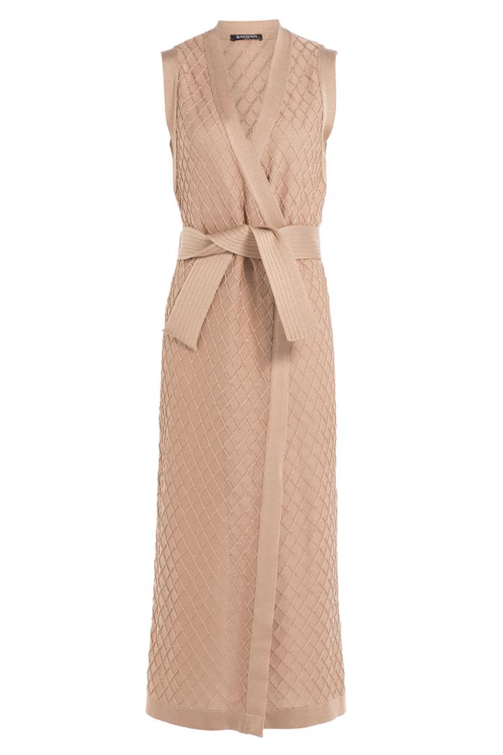 Balmain Balmain Sleeveless Maxi Cardigan - Camel