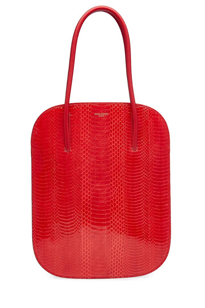 Nina Ricci Nina Ricci Snakeskin And Leather Tote