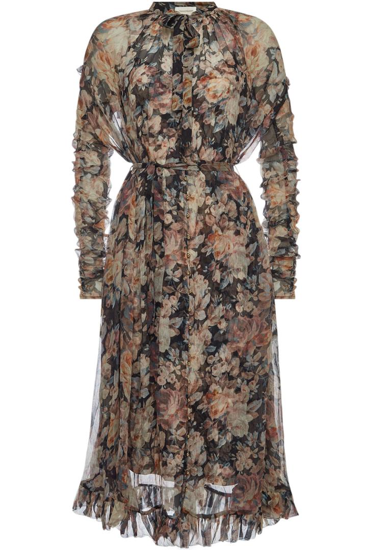 Zimmermann Zimmermann Tempest Frolic Printed Silk Chiffon Dress
