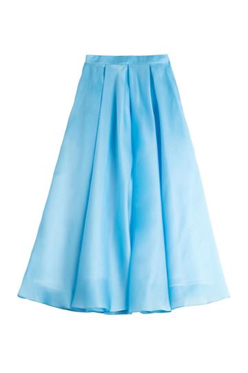 Ostwald Helgason Ostwald Helgason Silk Organza Skirt With Mesh Underlay - Blue