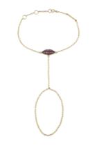 Delfina Delettrez Delfina Delettrez 18kt Gold Bracelet And Ring Chain With Rubies