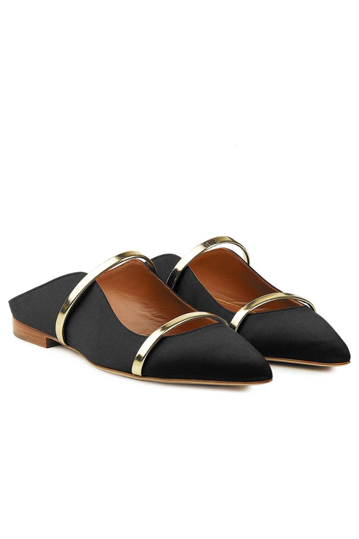 Malone Souliers Malone Souliers Maureen Mules In Satin With Metallic Leather