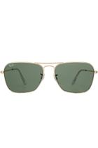 Ray-ban Ray-ban Square Metal Aviator Sunglasses - Green