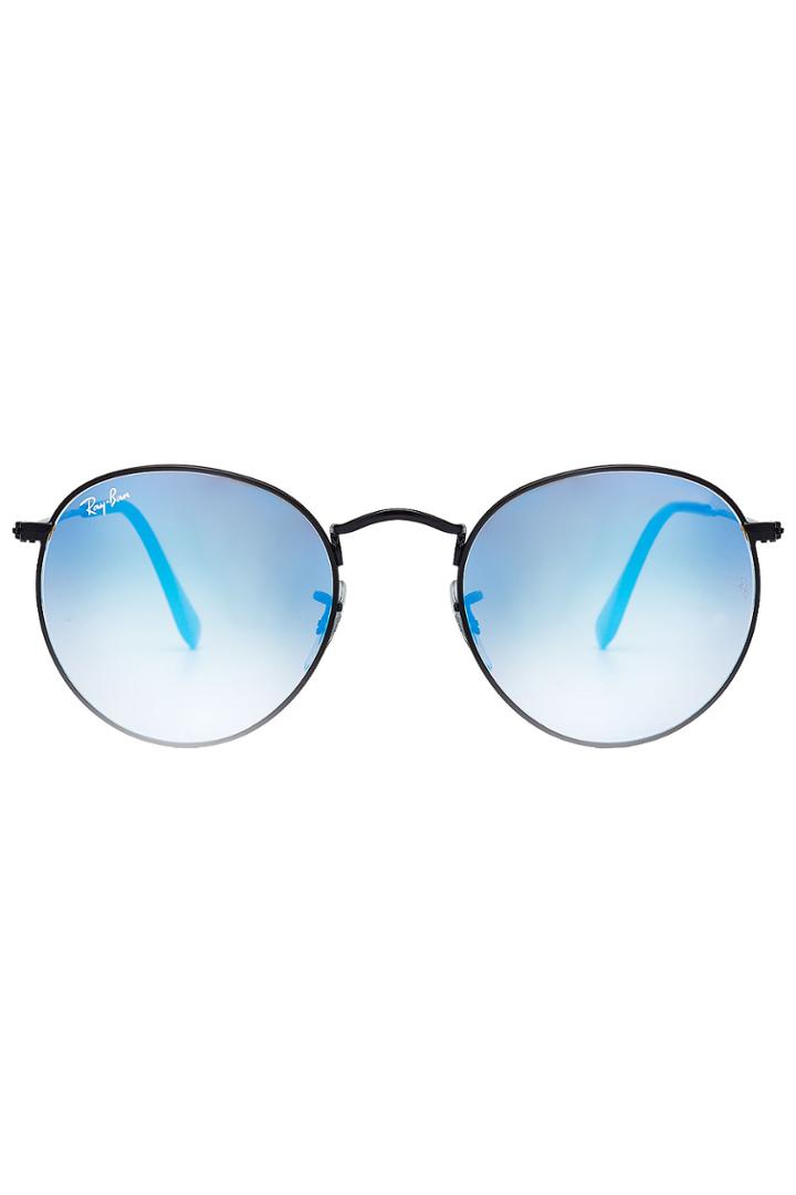 Ray-ban Ray-ban Round Metal Sunglasses With Colored Lenses - Blue