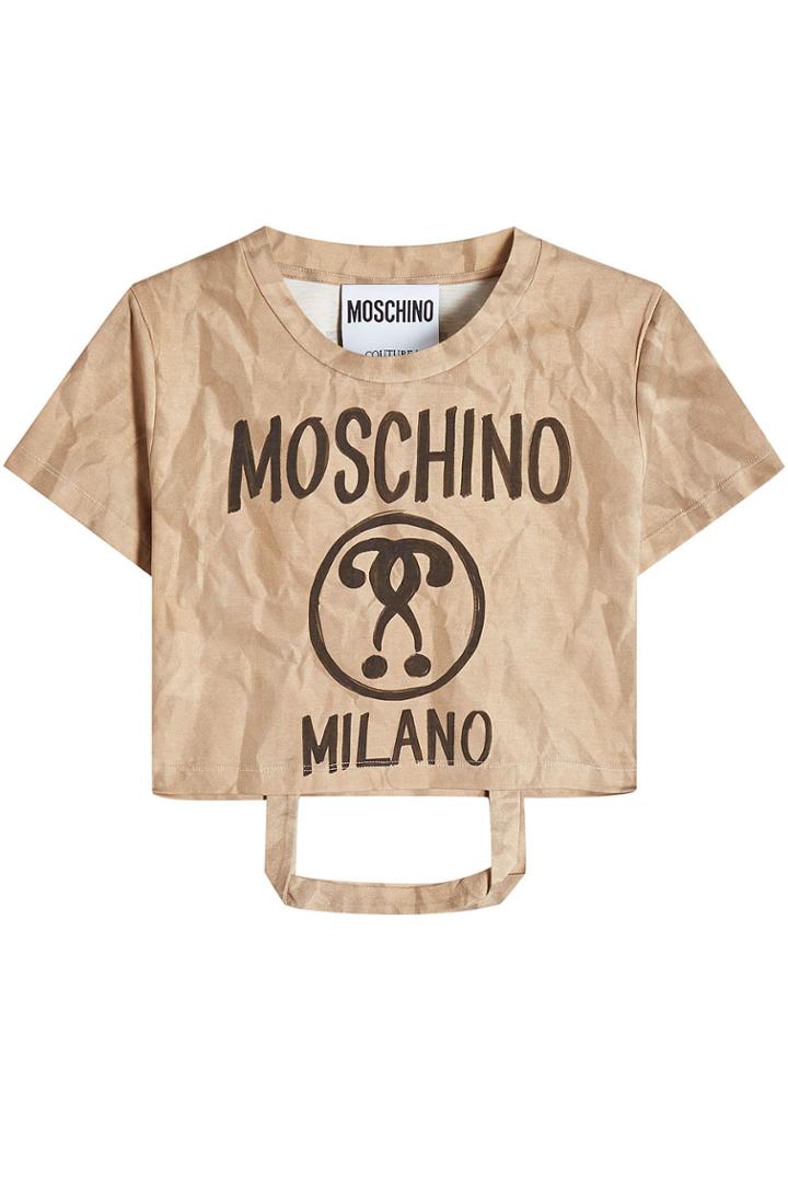 Moschino Moschino Printed Cotton Cropped Top