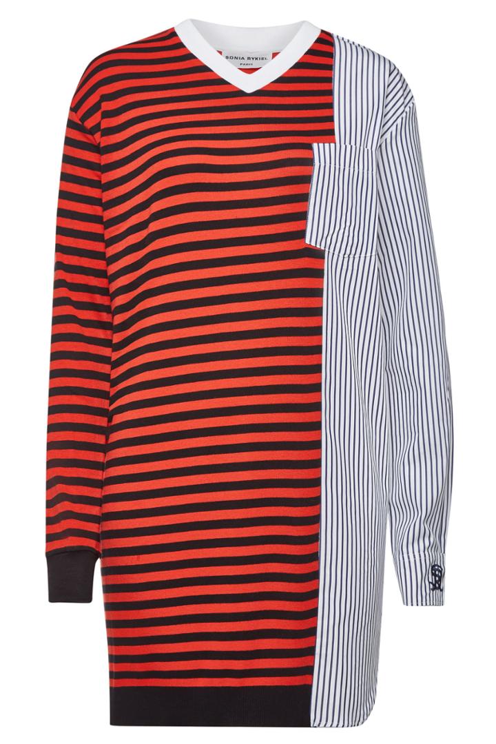 Sonia Rykiel Sonia Rykiel Striped Mini Dress With Cotton