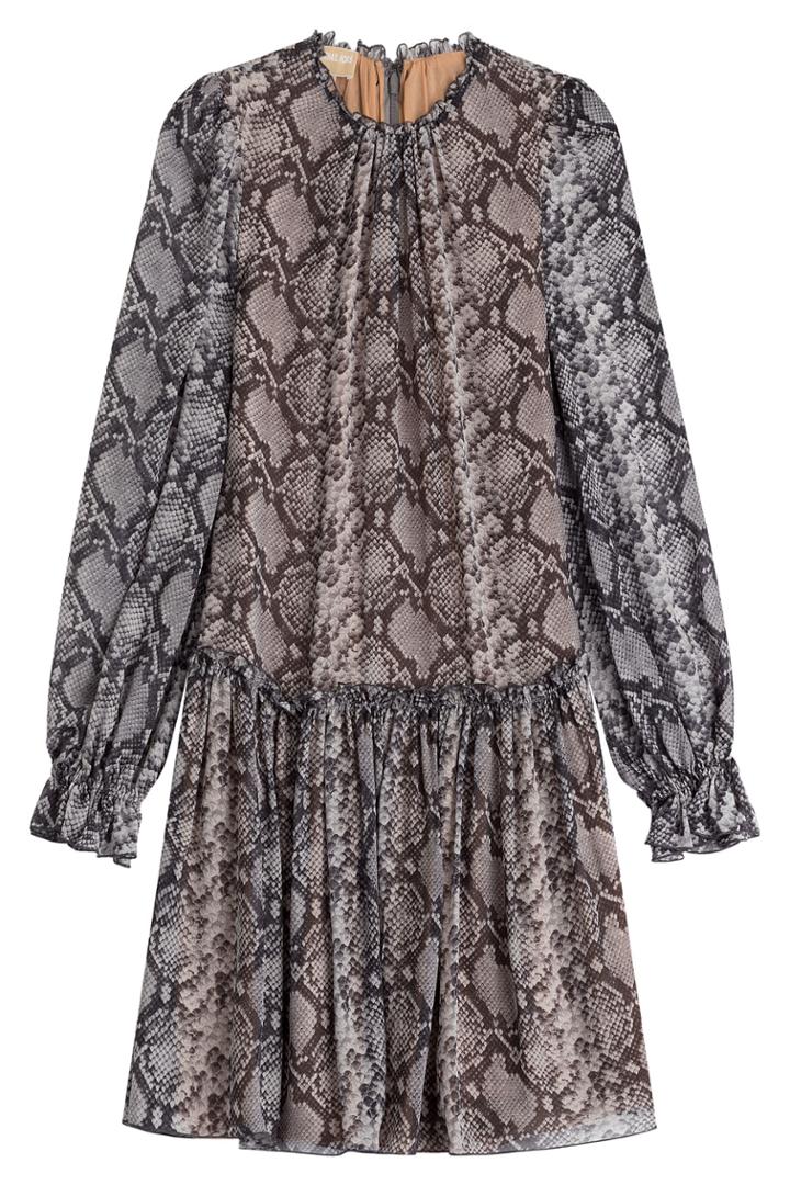 Michael Kors Michael Kors Printed Silk Chiffon Dress - Animal Prints