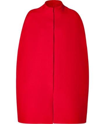 Valentino Wool-silk Cape In Red