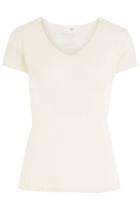 Majestic Majestic Short Sleeved Cotton Top With Cashmere - White