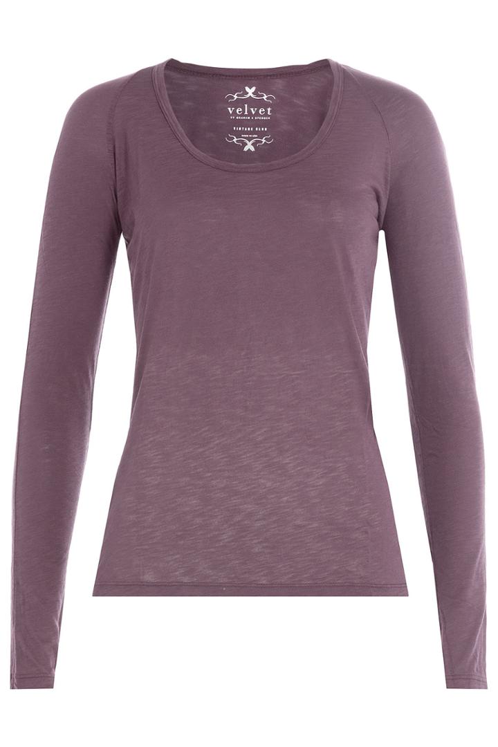 Velvet Velvet Jersey Top With Cotton - Purple
