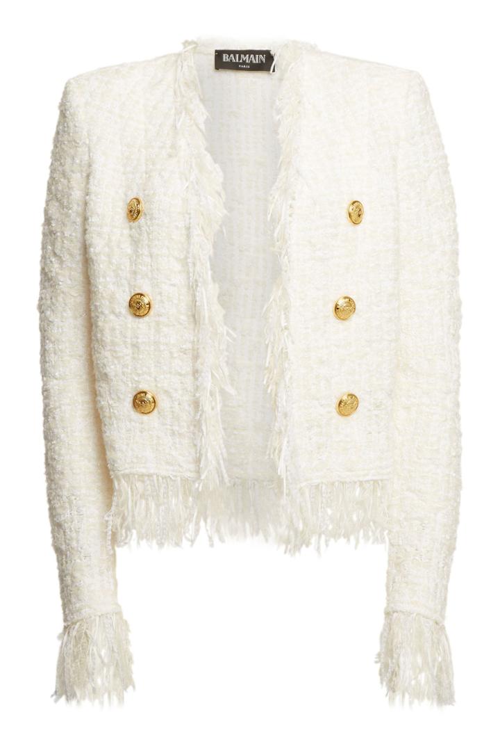 Balmain Balmain Tweed Jacket With Fringe