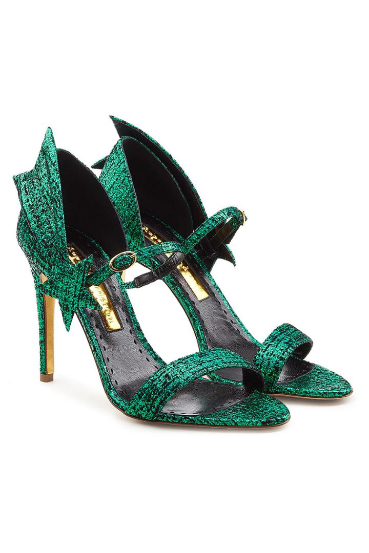 Rupert Sanderson Rupert Sanderson Metallic Tweed Leather Sandals