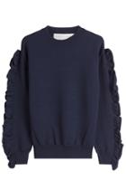 Victoria, Victoria Beckham Victoria, Victoria Beckham Pullover With Ruffled Sleeves - Blue