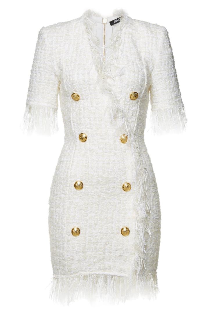 Balmain Balmain Tweed Dress With Wool And Cotton