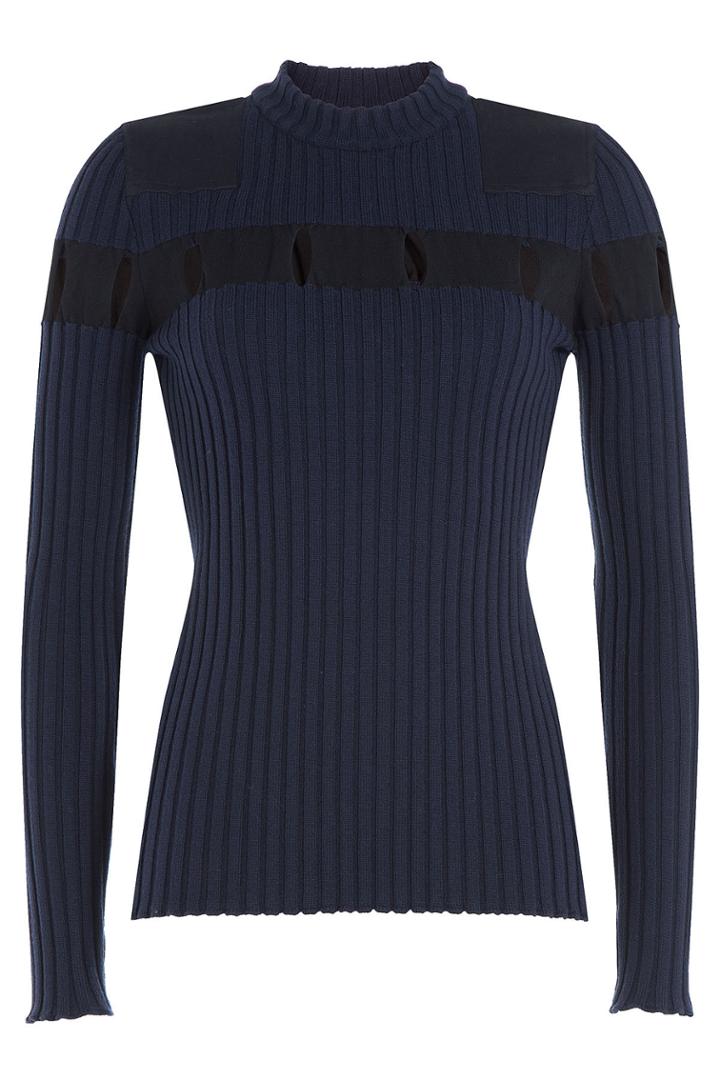 Alexander Wang Alexander Wang Ribbed Wool Pullover With Cut-out Detail - None