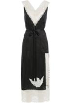 Marc Jacobs Marc Jacobs Satin Dress With Lace And Embroidery - Black