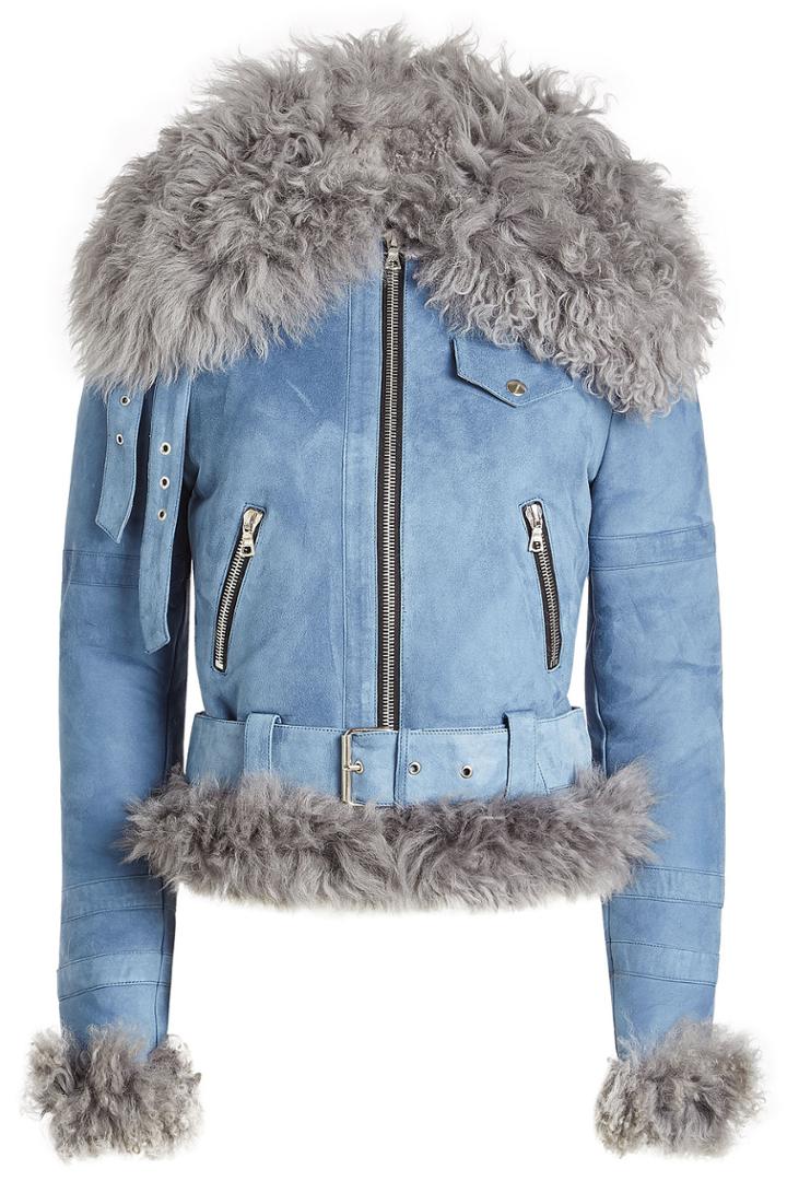 Sandy Liang Sandy Liang Suede Jacket With Shearling