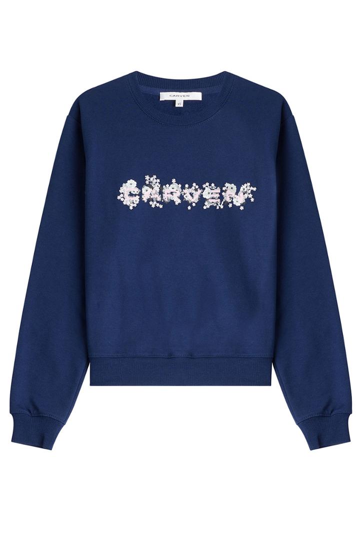 Carven Carven Cotton Sweatshirt With Logo Print - Blue