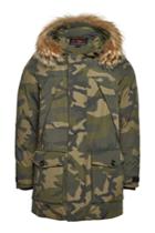 Woolrich Woolrich Easton Printed Down Parka With Fur
