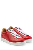 Dsquared2 Dsquared2 Embossed Leather Tennis Club Sneakers - Red