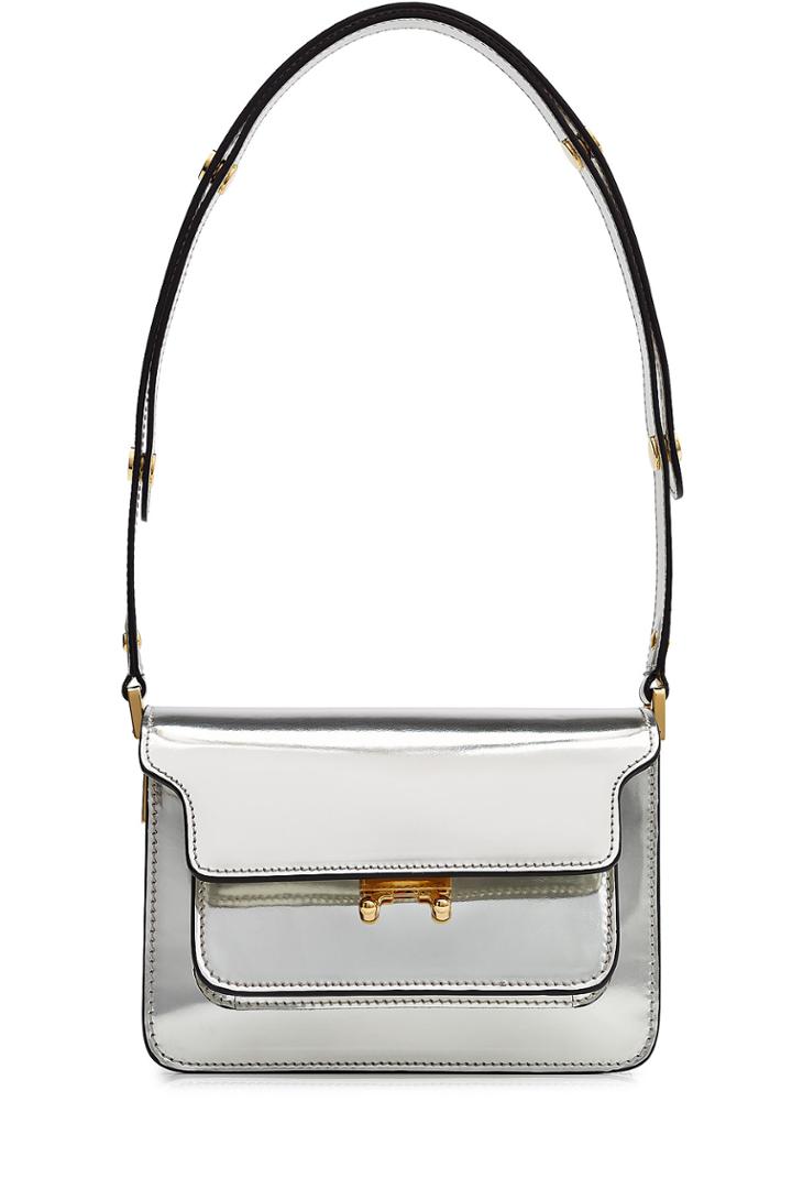 Marni Marni Patent Leather Shoulder Bag - Silver