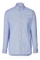Burberry London Burberry London Cotton Blend Micro Stripe Halesbury Shirt - Blue