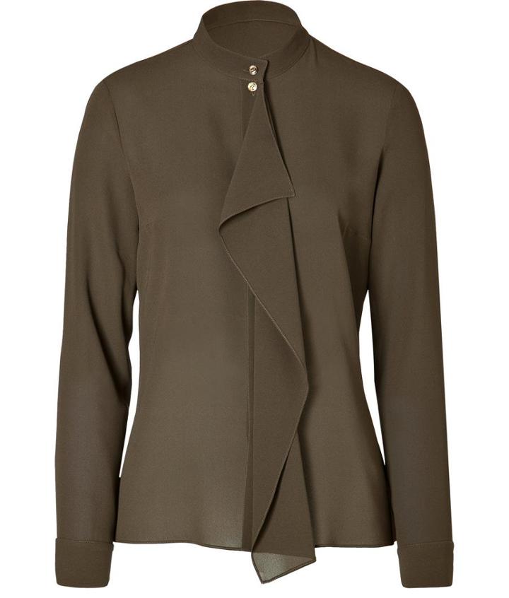 Michael Kors Silk Blouse In Olive