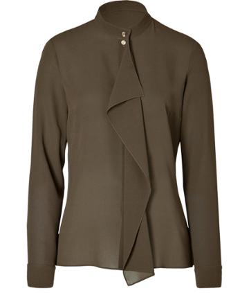 Michael Kors Silk Blouse In Olive