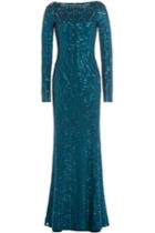 Jenny Packham Jenny Packham Bead Embellished Floor-length Gown - Turquoise
