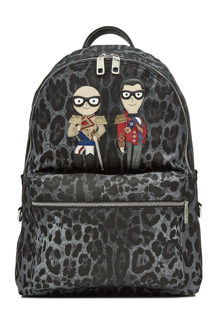 Dolce & Gabbana Dolce & Gabbana Printed Fabric Backpack With Leather Motifs
