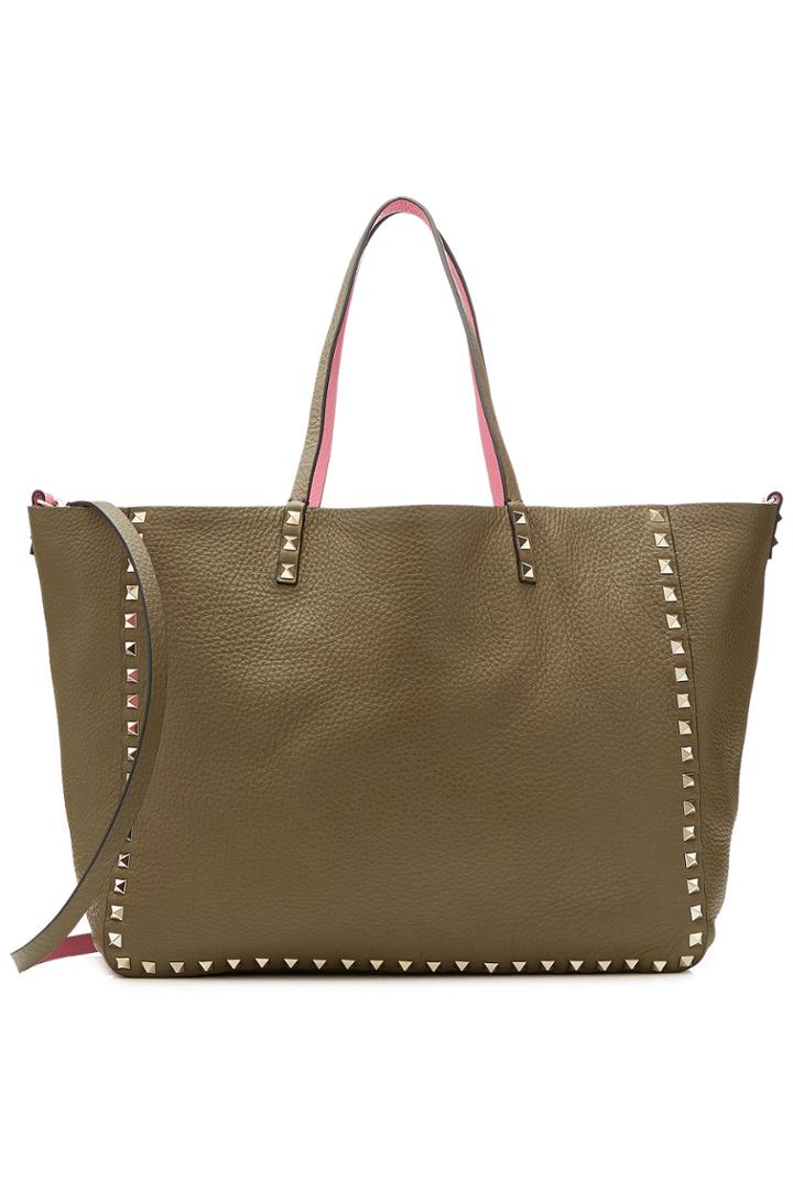 Valentino Valentino Reversible Rockstud Leather Shopper - Green