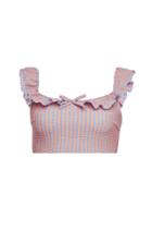 Solid & Striped Solid & Striped The Paloma Striped Bikini Top With Ruffles