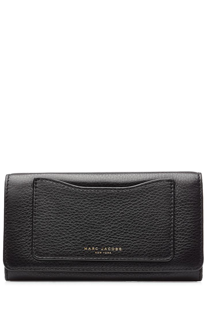 Marc Jacobs Marc Jacobs Leather Recruit Continental Flap Wallet - Black