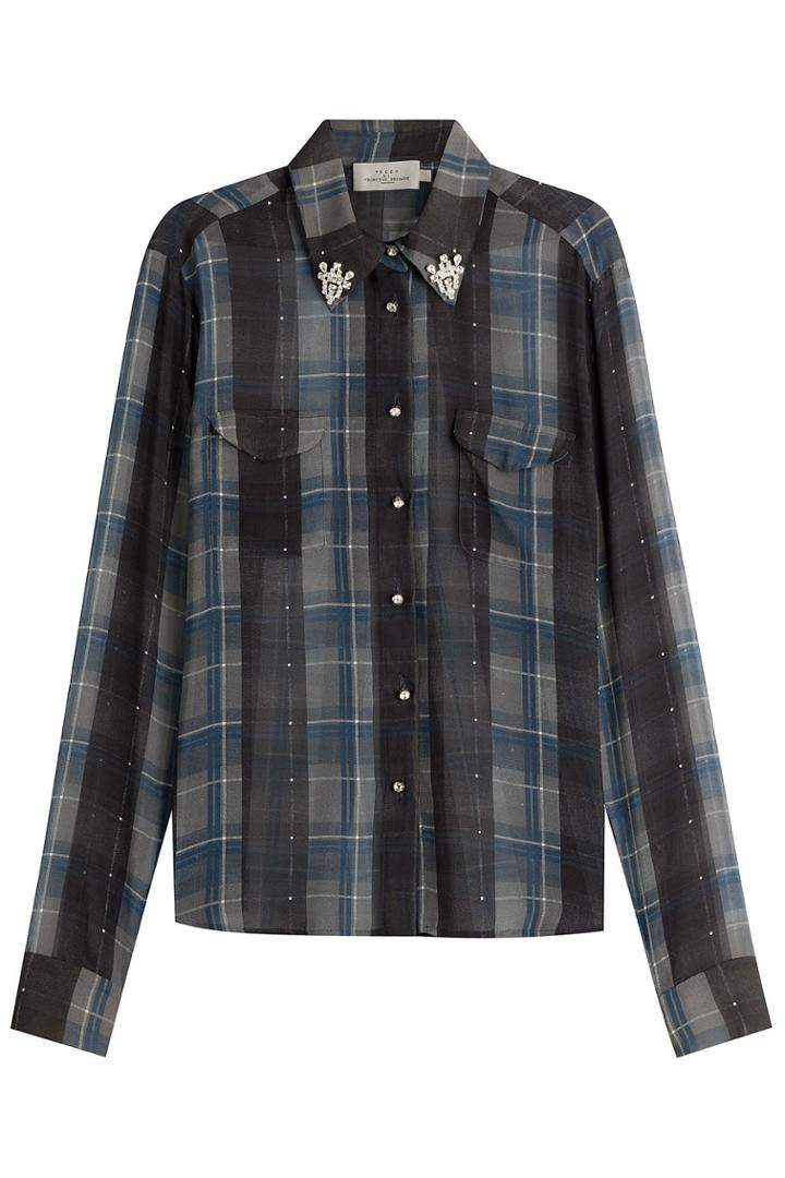 Preen Preen Printed Shirt With Embellishment - Grey