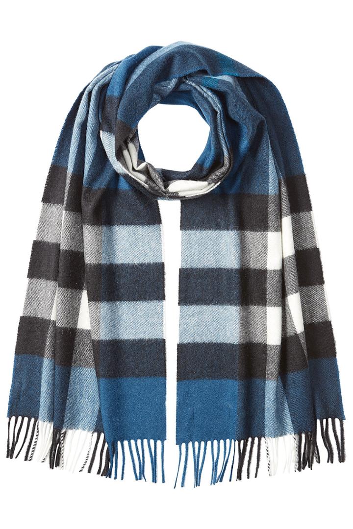 Burberry Shoes & Accessories Burberry Shoes & Accessories Cashmere Check Print Scarf - Blue