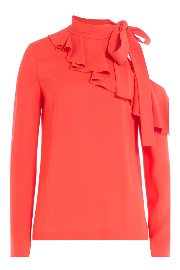 Emilio Pucci Emilio Pucci Top With Cut-out Shoulder And Ruffles Front - Red