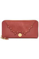 See By Chloé See By Chloé Nick Zipped Leather And Suede Wallet With Studs