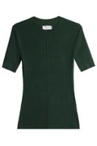 Frame Denim Frame Denim Short Sleeved Silk Pullover With Cashmere - Green