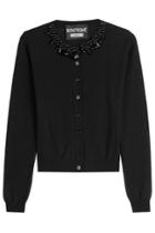 Boutique Moschino Boutique Moschino Embellished Virgin Wool Cardigan - Black