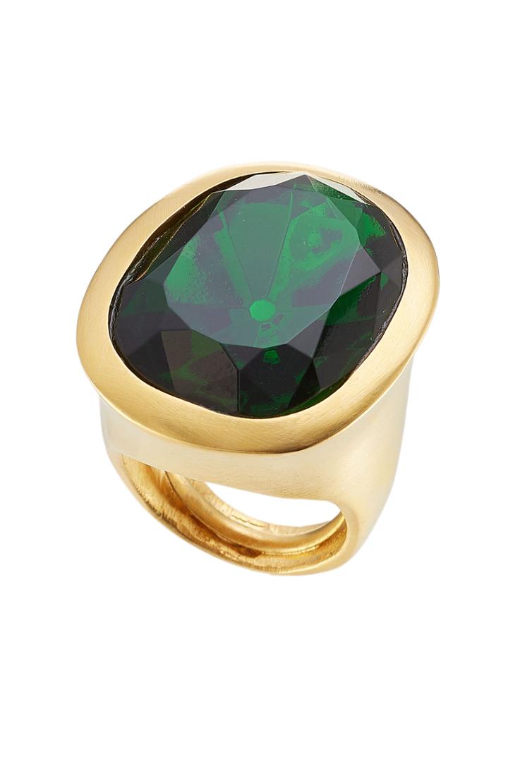 Kenneth Jay Lane Kenneth Jay Lane Embellished Cocktail Ring - Green