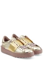 Valentino Valentino Open Leather Sneakers - Gold