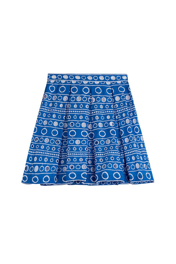 Boutique Moschino Boutique Moschino Cotton Eyelet Skirt - Blue