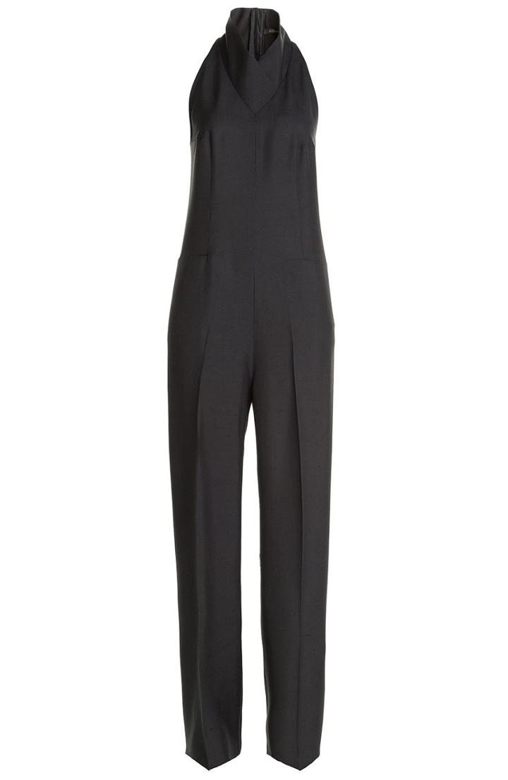 Agnona High Neck Silk Jumpsuit