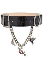 Alexander Mcqueen Alexander Mcqueen Embossed Leather Belt With Charms - Multicolored