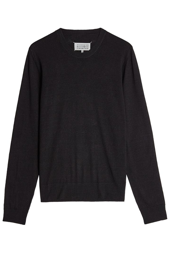 Maison Margiela Maison Margiela Pullover With Linen And Wool - Black