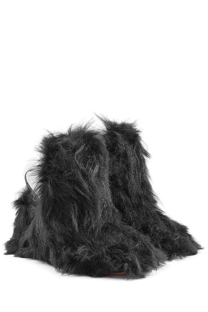 Maison Margiela Maison Margiela Faux Fur Mules - Black